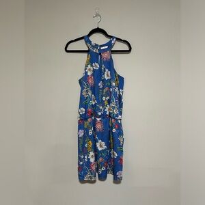 Parker Floral Halter Sleeveless Mini Dress Size Medium Party Wedding Resort